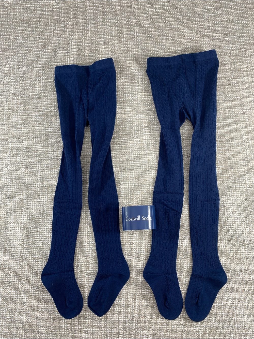 2 pairs Coziwill Socks Youth tights girls small and also in large knitted navy